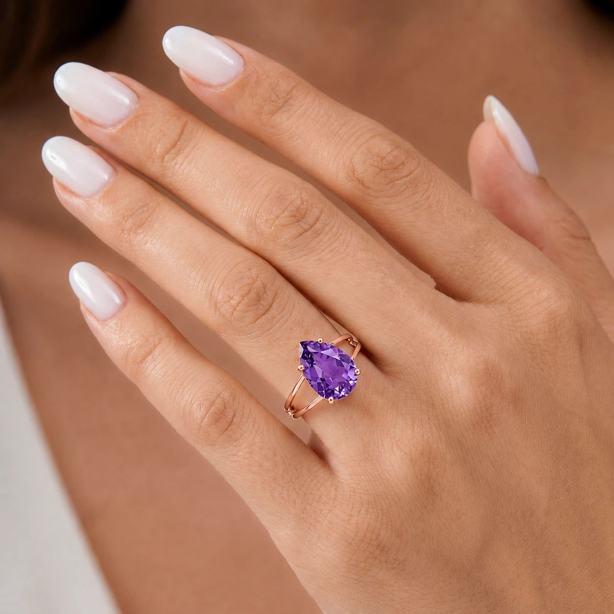 Rose Gold Heirloom Ring Amethyst 10K — Aurora