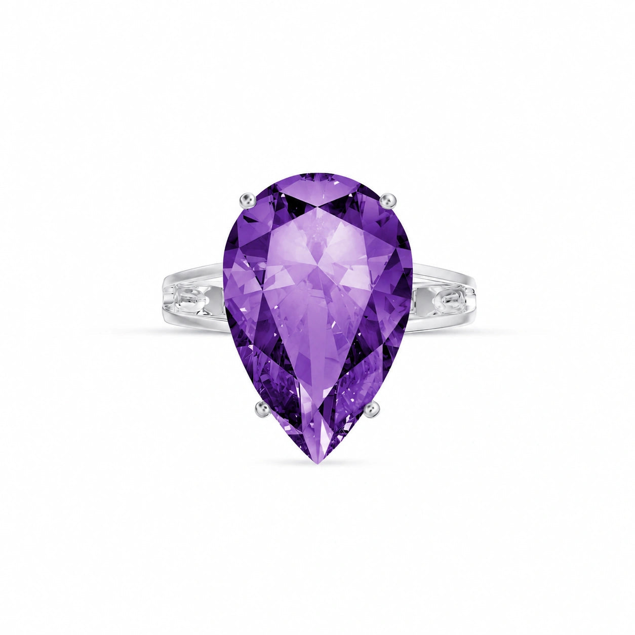 White Gold Heirloom Ring Amethyst 10K — Aurora