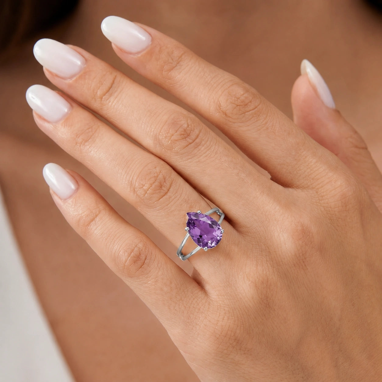 White Gold Amethyst — Claudia