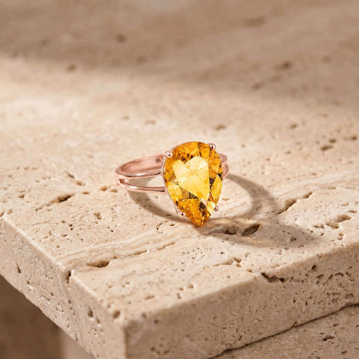 Rose Gold Heirloom Ring Citrine 10K — Aurora