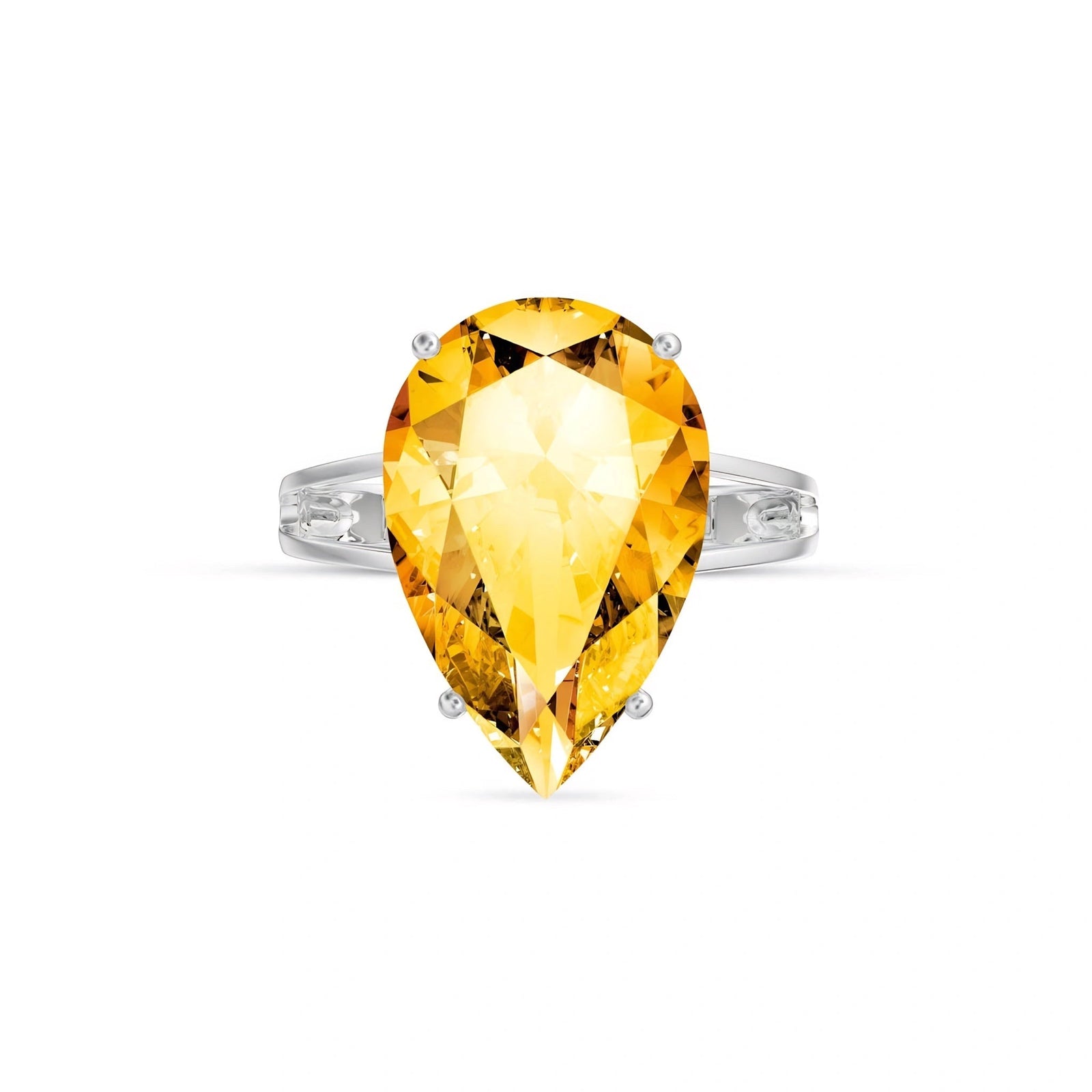 White Gold Heirloom Ring Citrine 10K — Aurora