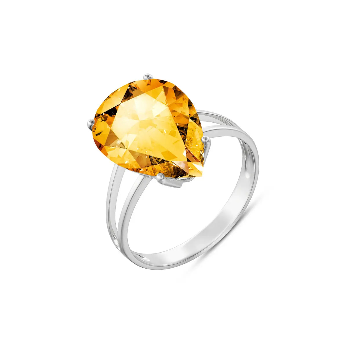 White Gold Heirloom Ring Citrine 10K — Aurora