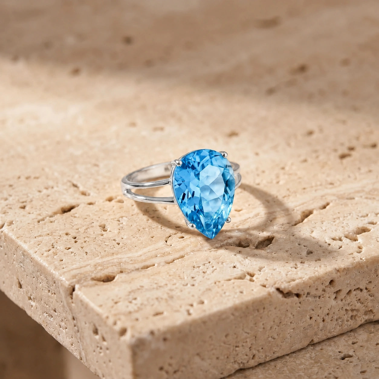 White Gold Blue Topaz — Claudia