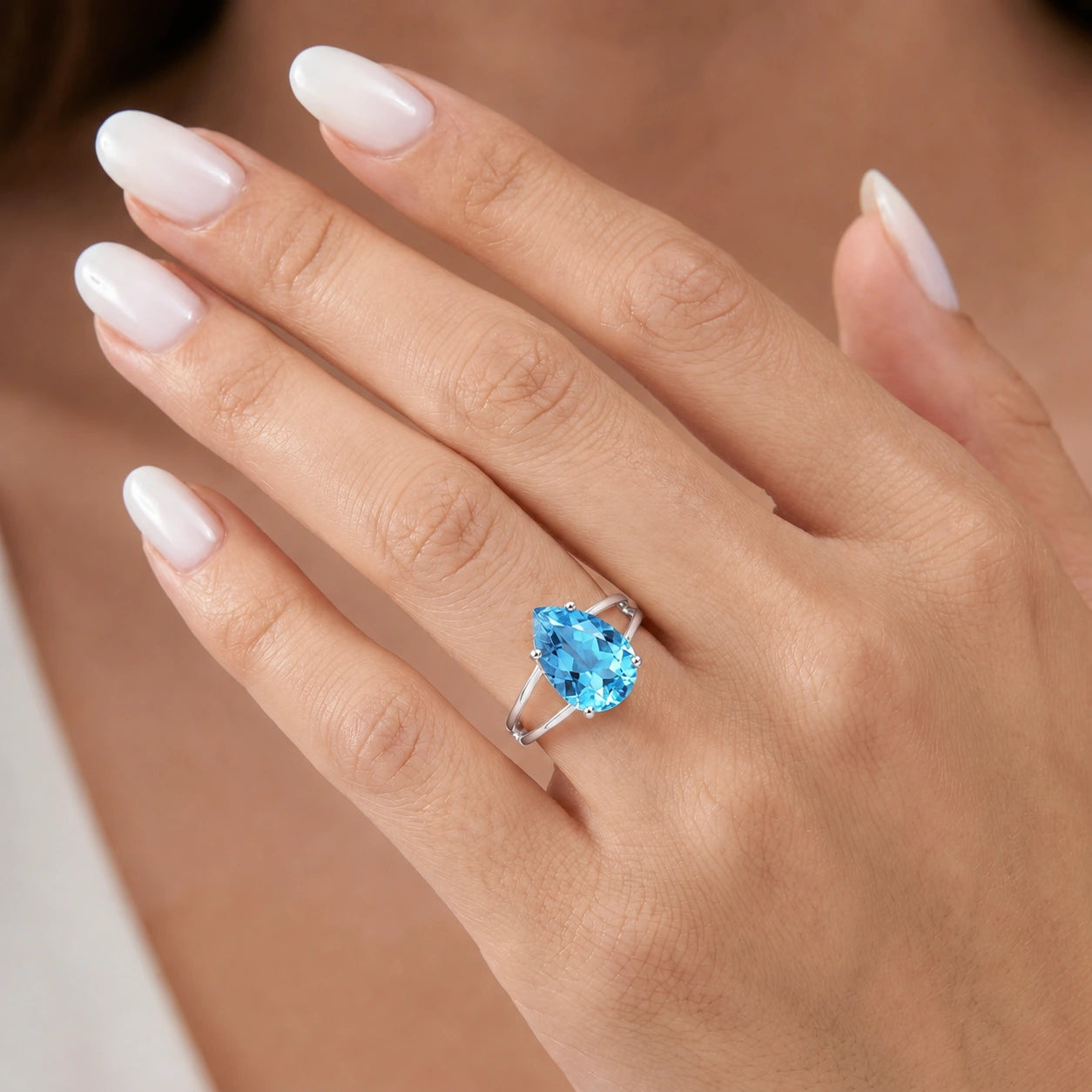 White Gold Blue Topaz — Claudia