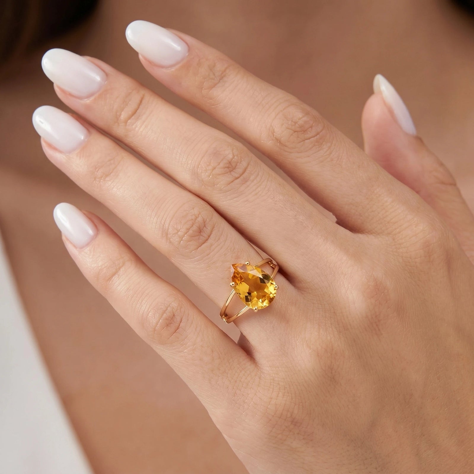 Yellow Gold Heirloom Ring Citrine 10K — Aurora