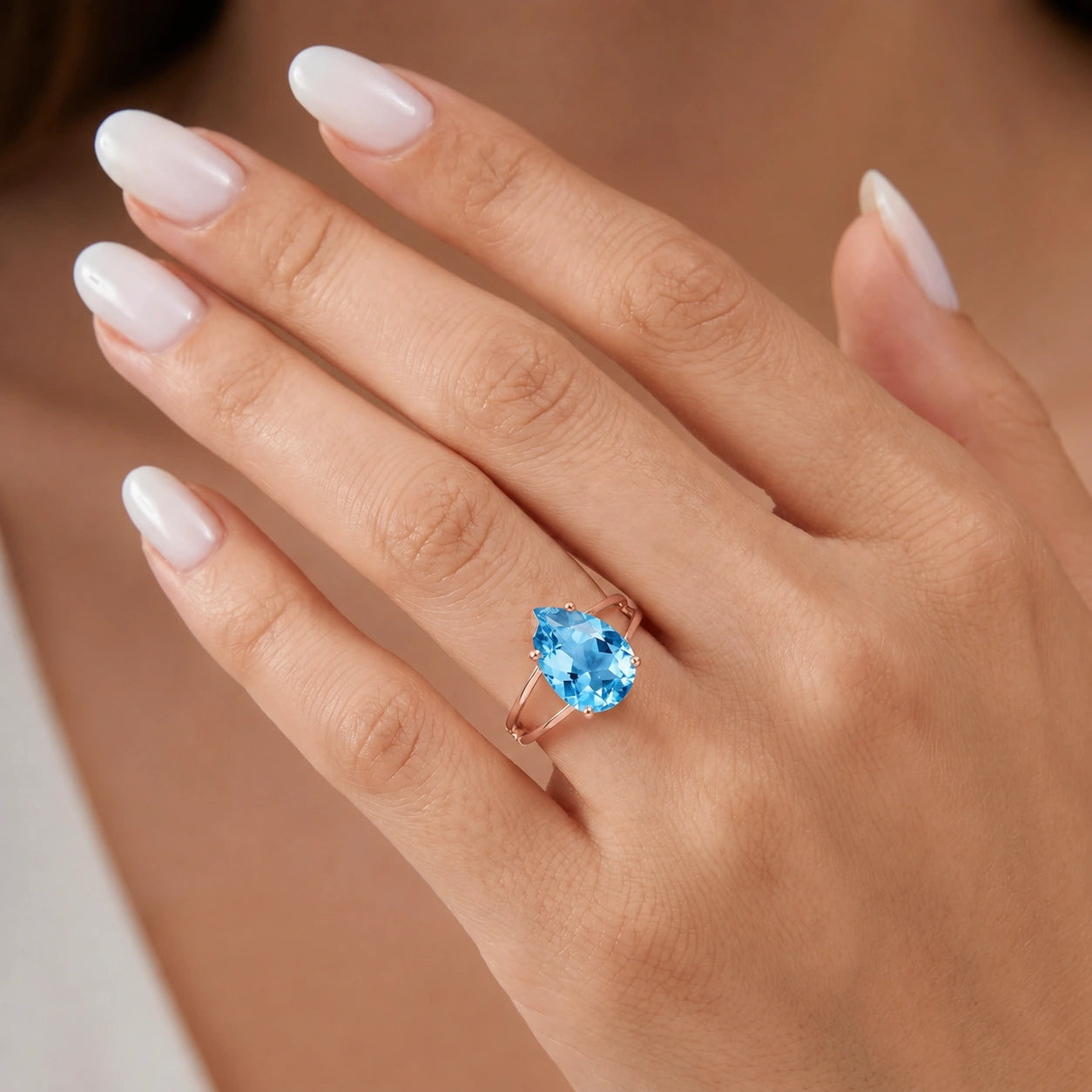 Rose Gold Heirloom Ring Blue Topaz 10K — Aurora