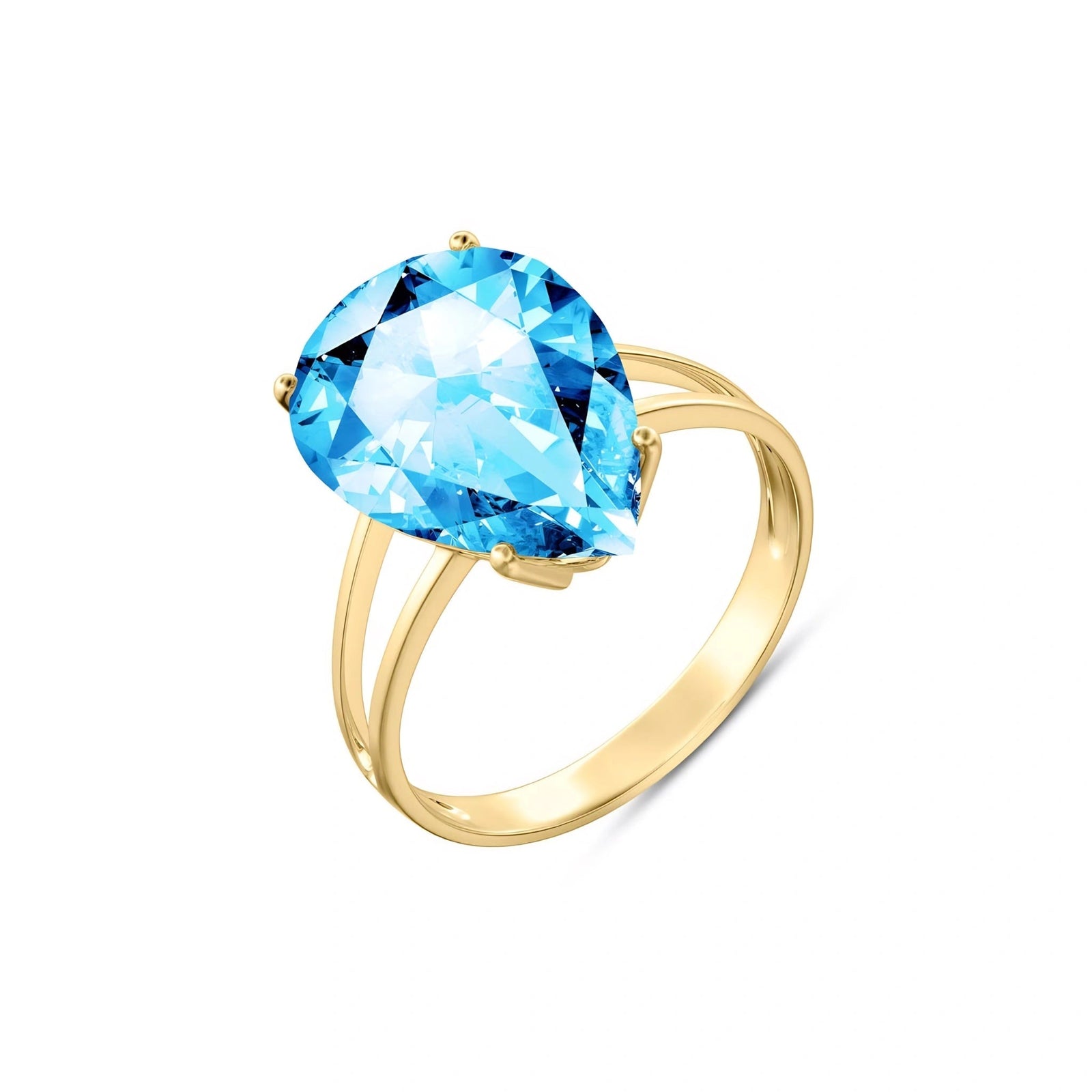Yellow Gold Heirloom Ring Blue Topaz 10K — Aurora