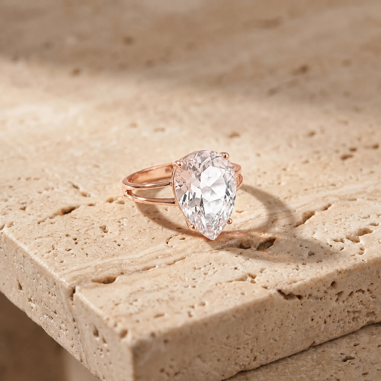 Rose Gold Heirloom Ring White Topaz 10K — Aurora