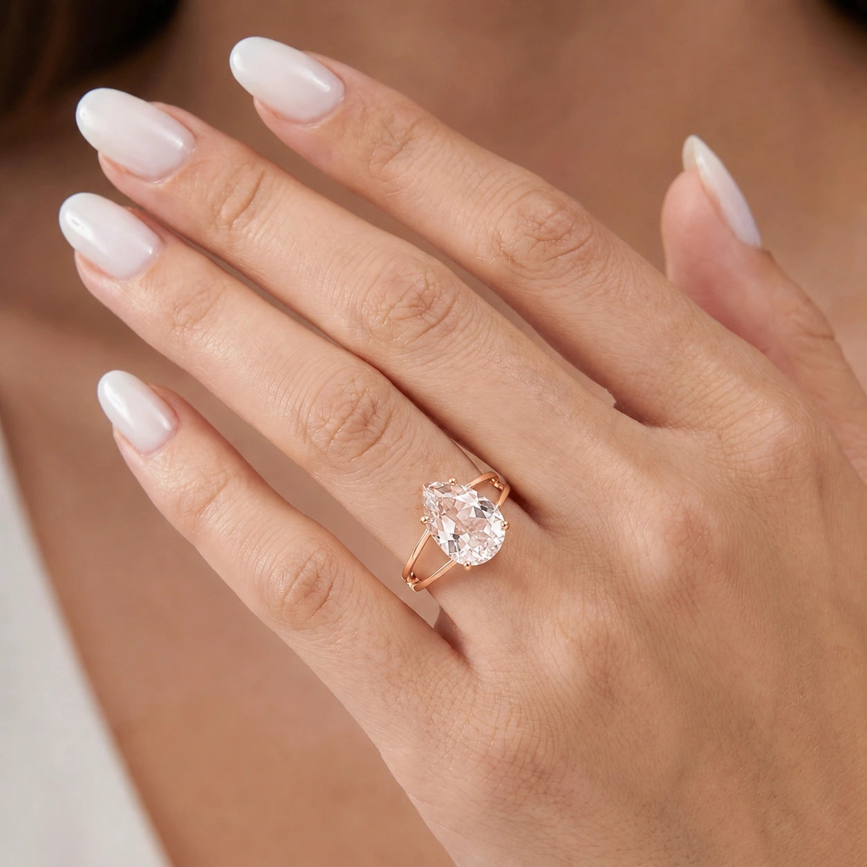 Rose Gold Heirloom Ring White Topaz 10K — Aurora