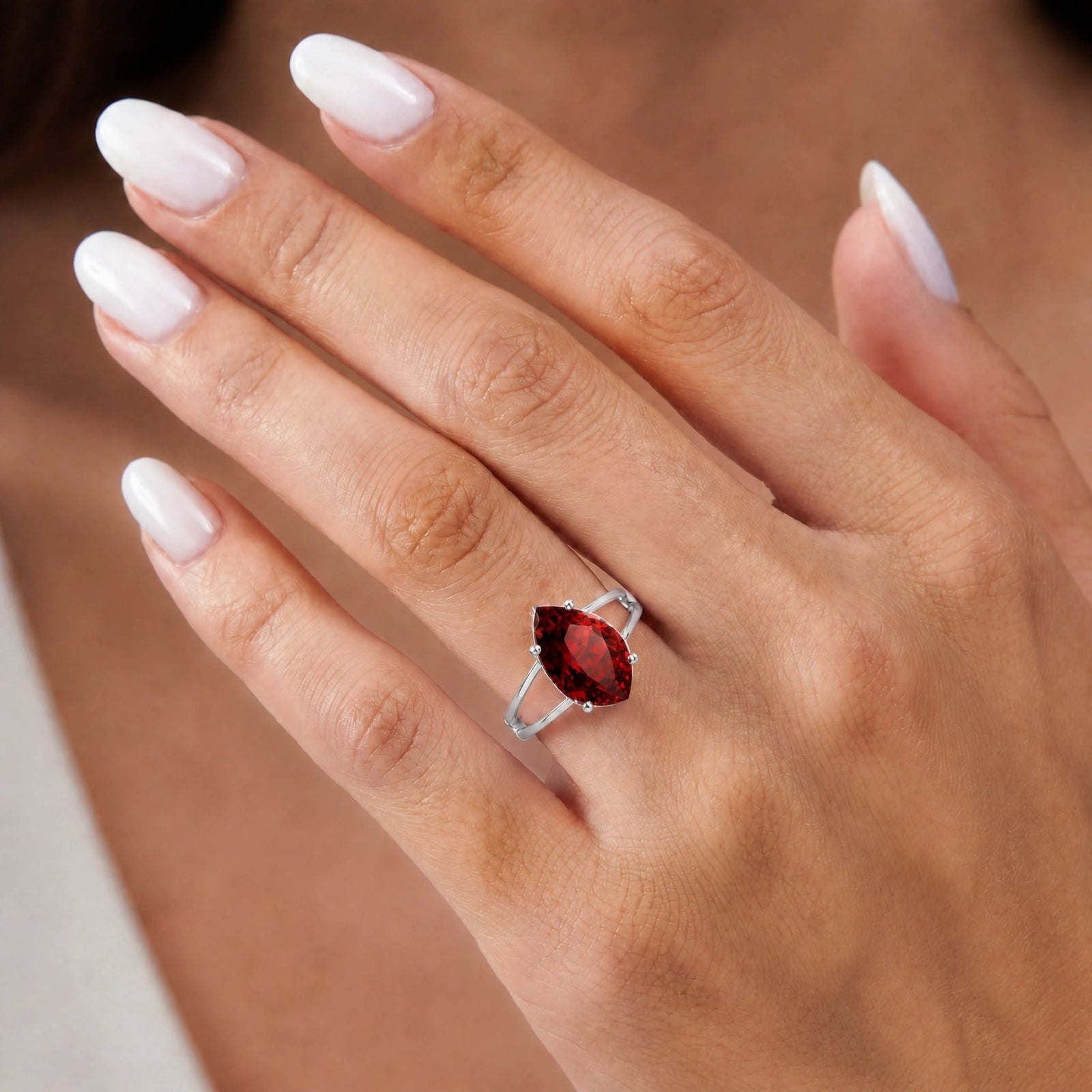 White Gold Garnet — Claudia