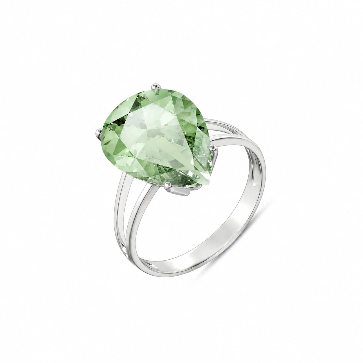 White Gold Green Amethyst — Claudia
