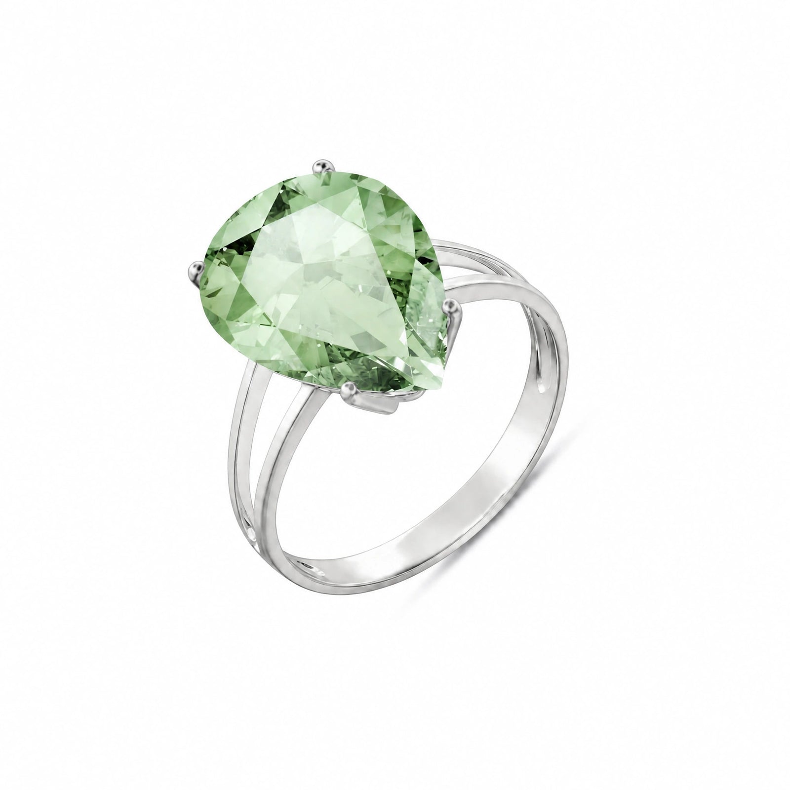 White Gold Green Amethyst — Claudia