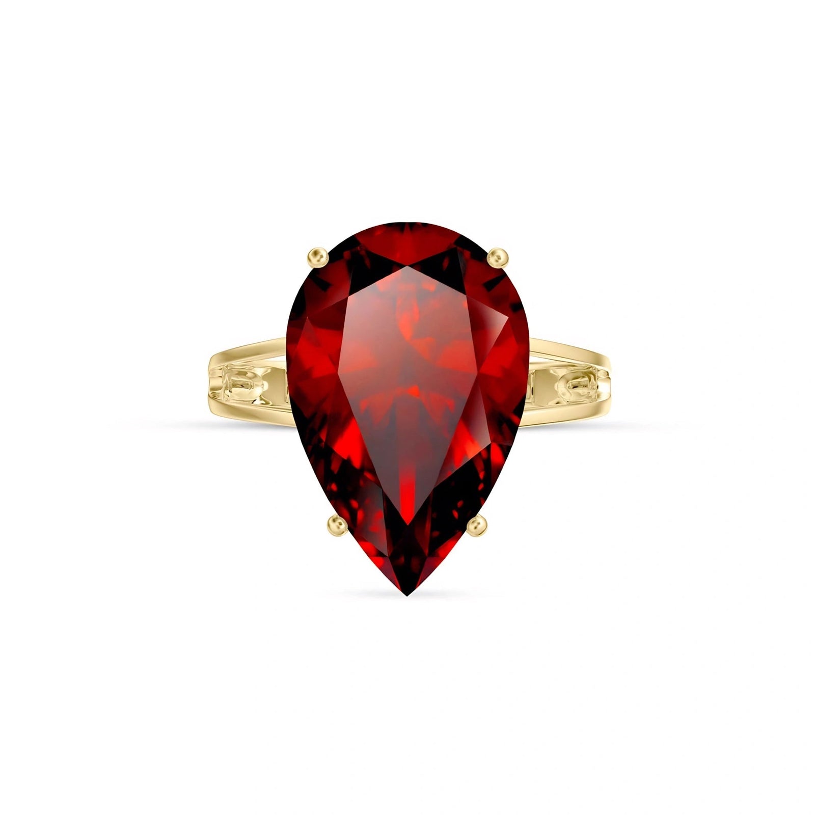 Yellow Gold Heirloom Ring Garnet 10K — Aurora