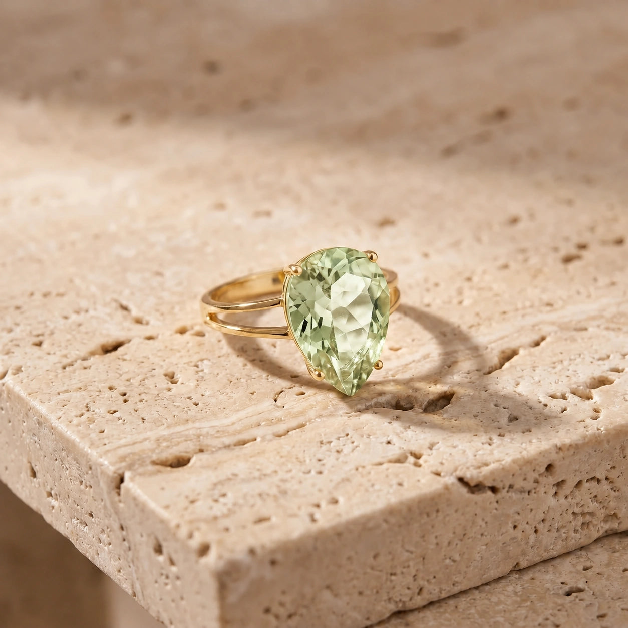 Yellow Gold Green Amethyst — Claudia