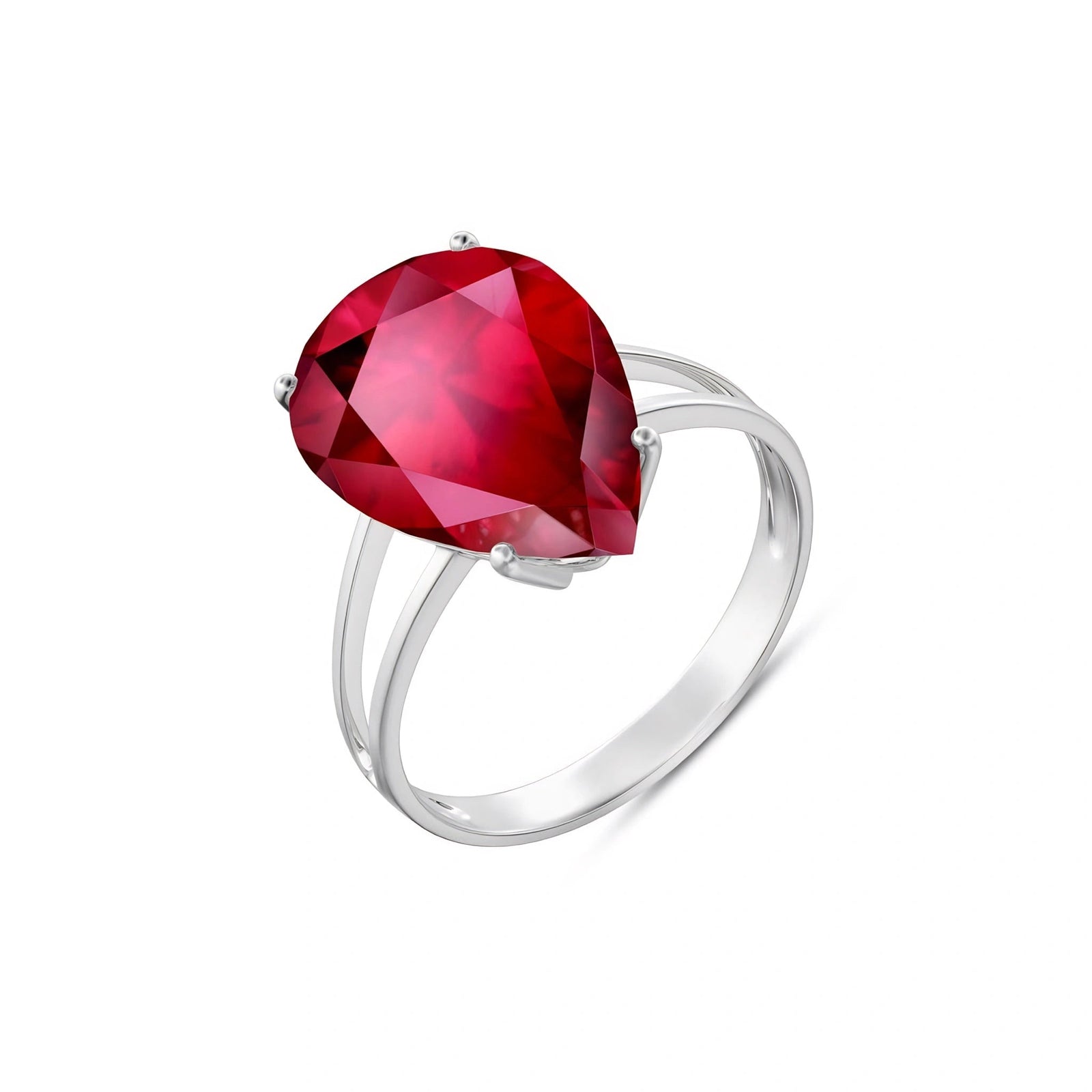 White Gold Heirloom Ring Ruby 10K — Aurora