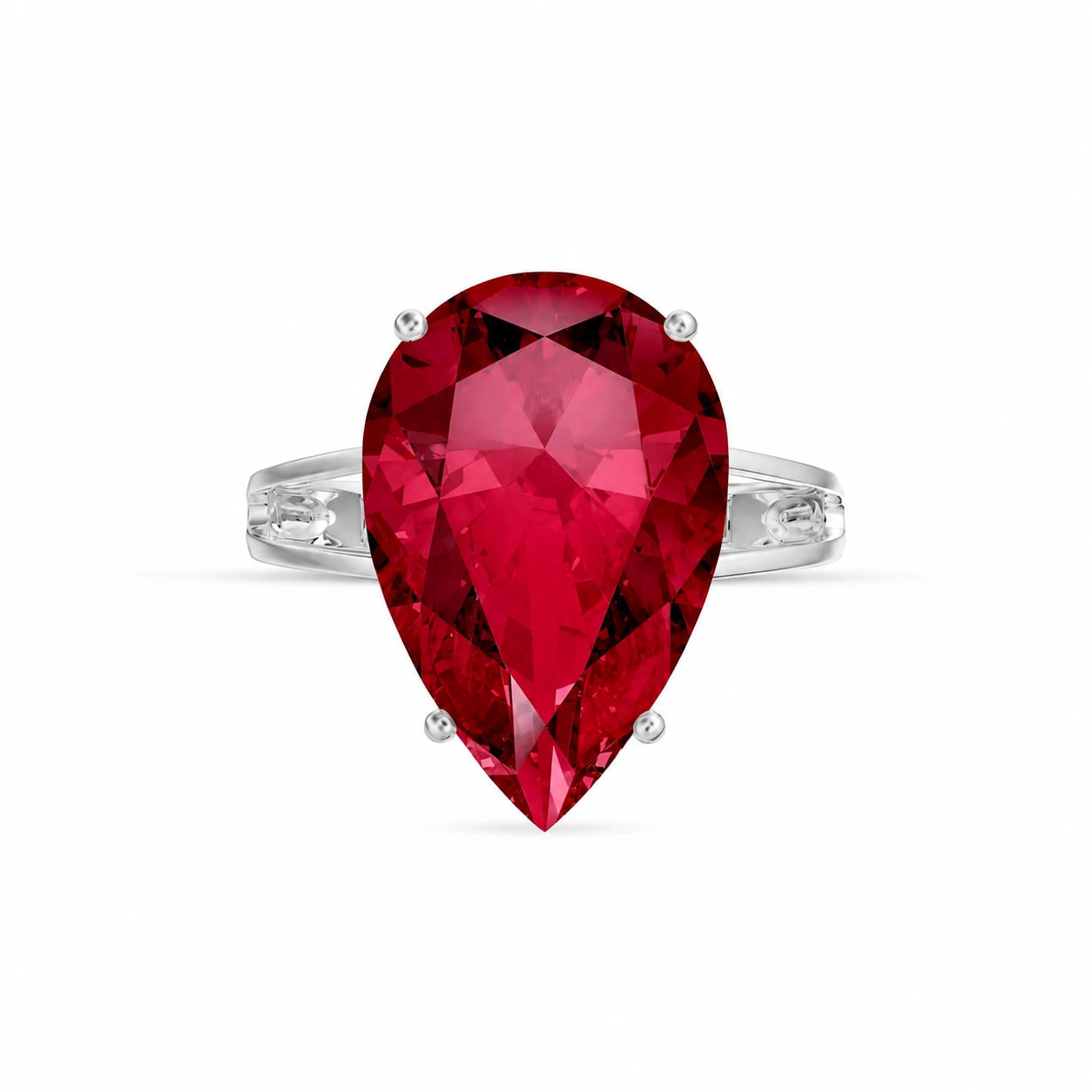 White Gold Heirloom Ring Ruby 10K — Aurora