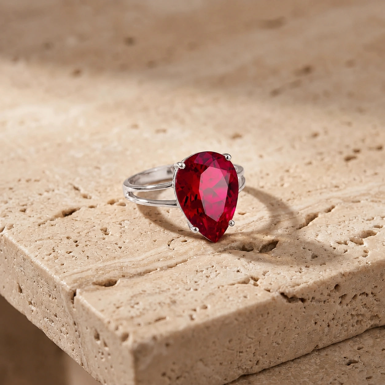 White Gold Heirloom Ring Ruby 10K — Aurora