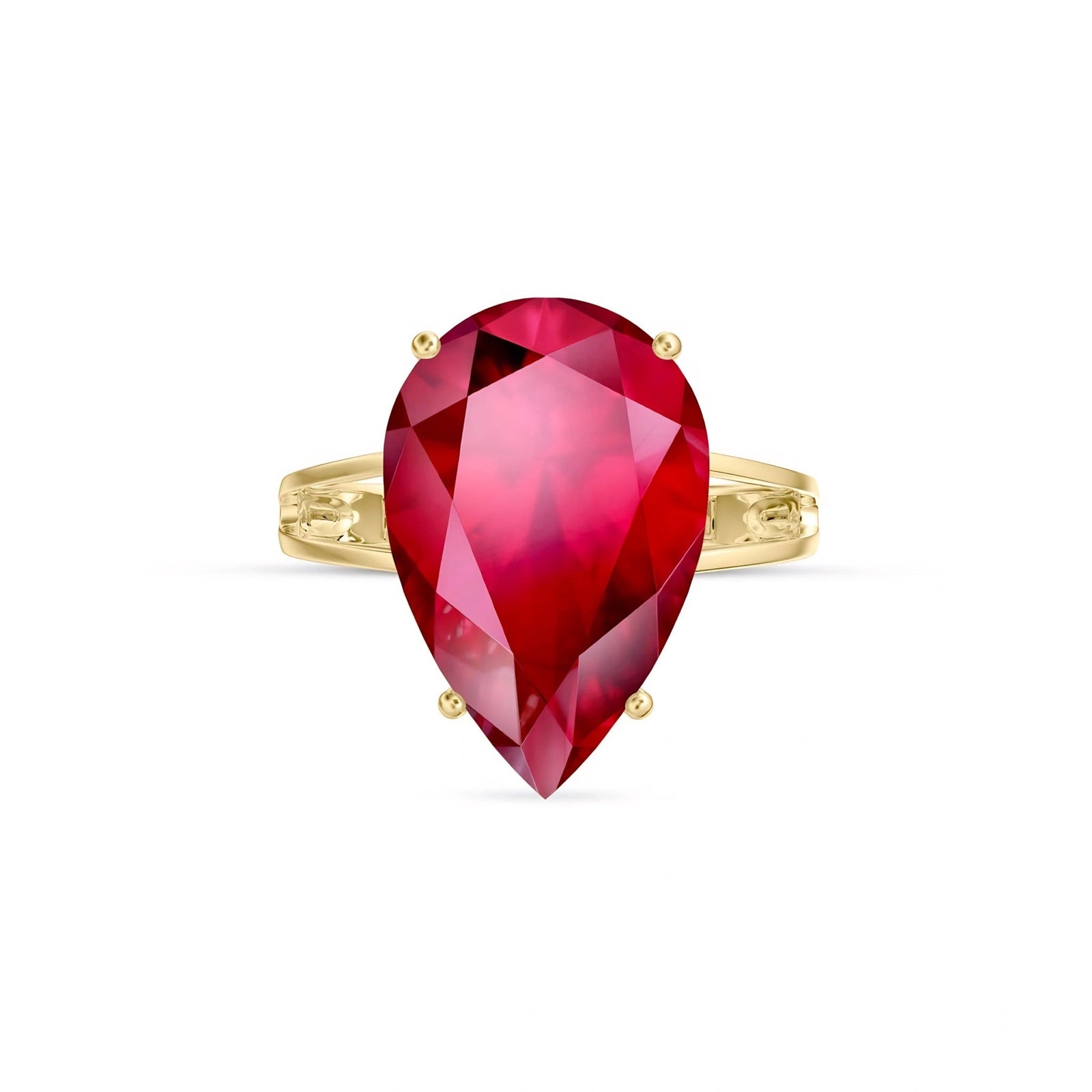Yellow Gold Heirloom Ring Ruby 10K — Aurora