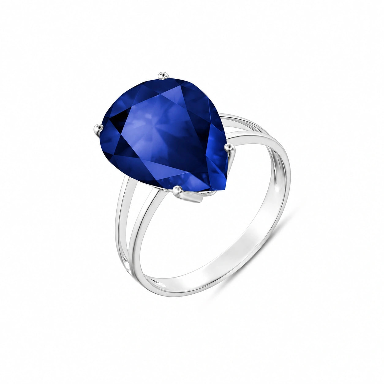 White Gold Heirloom Ring Sapphire 10K — Aurora