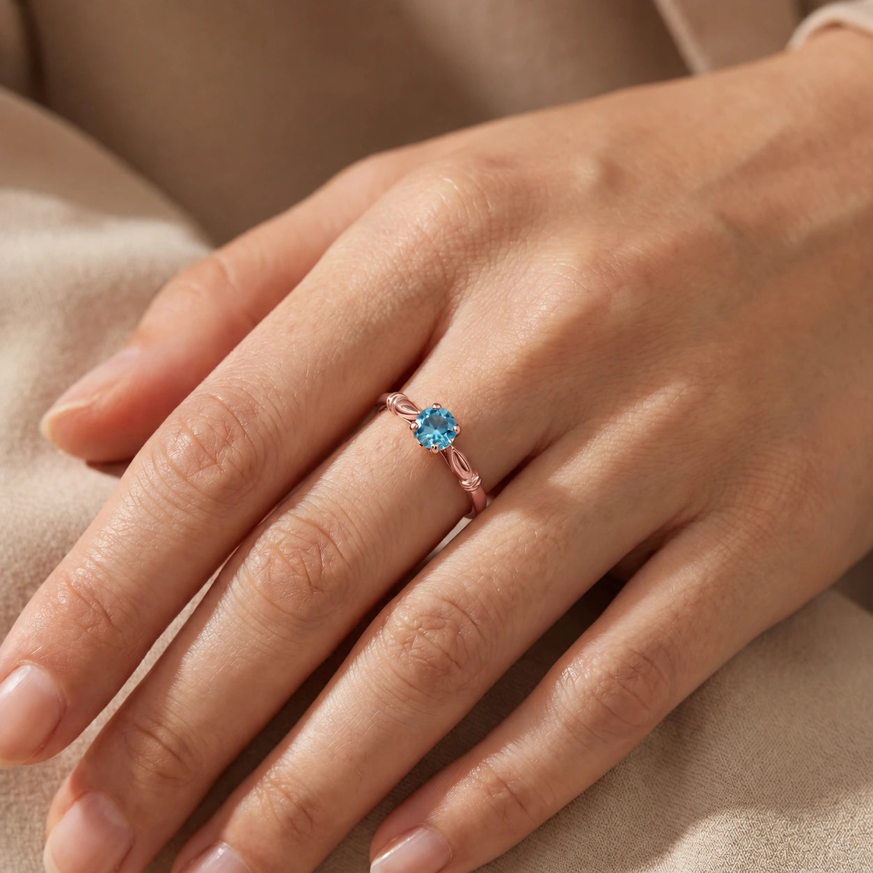 Rose Gold Blue Topaz — Ausilia