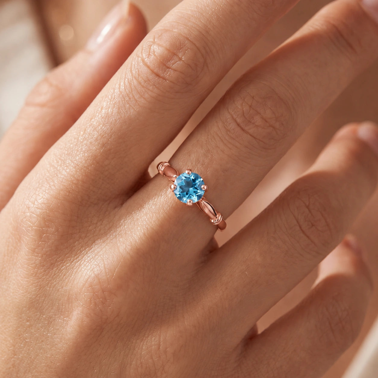 Rose Gold Blue Topaz — Ausilia