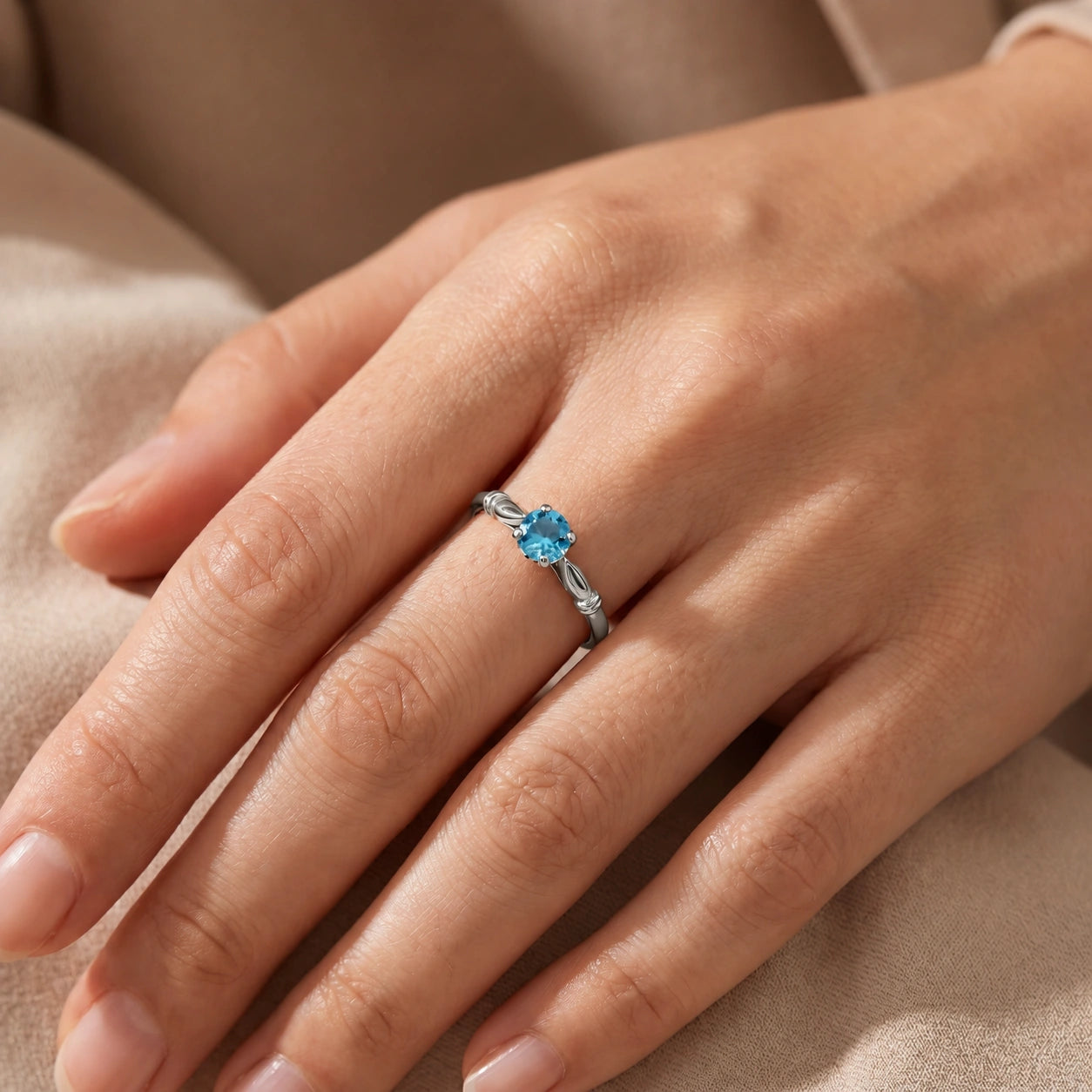 White Gold Blue Topaz — Ausilia