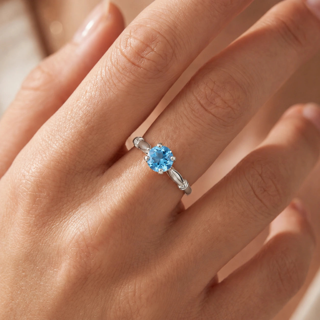 White Gold Blue Topaz — Ausilia