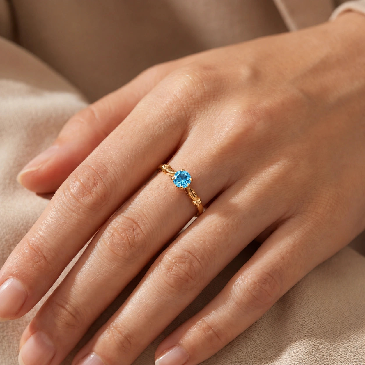 Yellow Gold Blue Topaz — Ausilia
