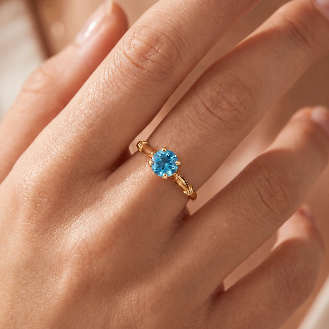 Yellow Gold Blue Topaz — Ausilia