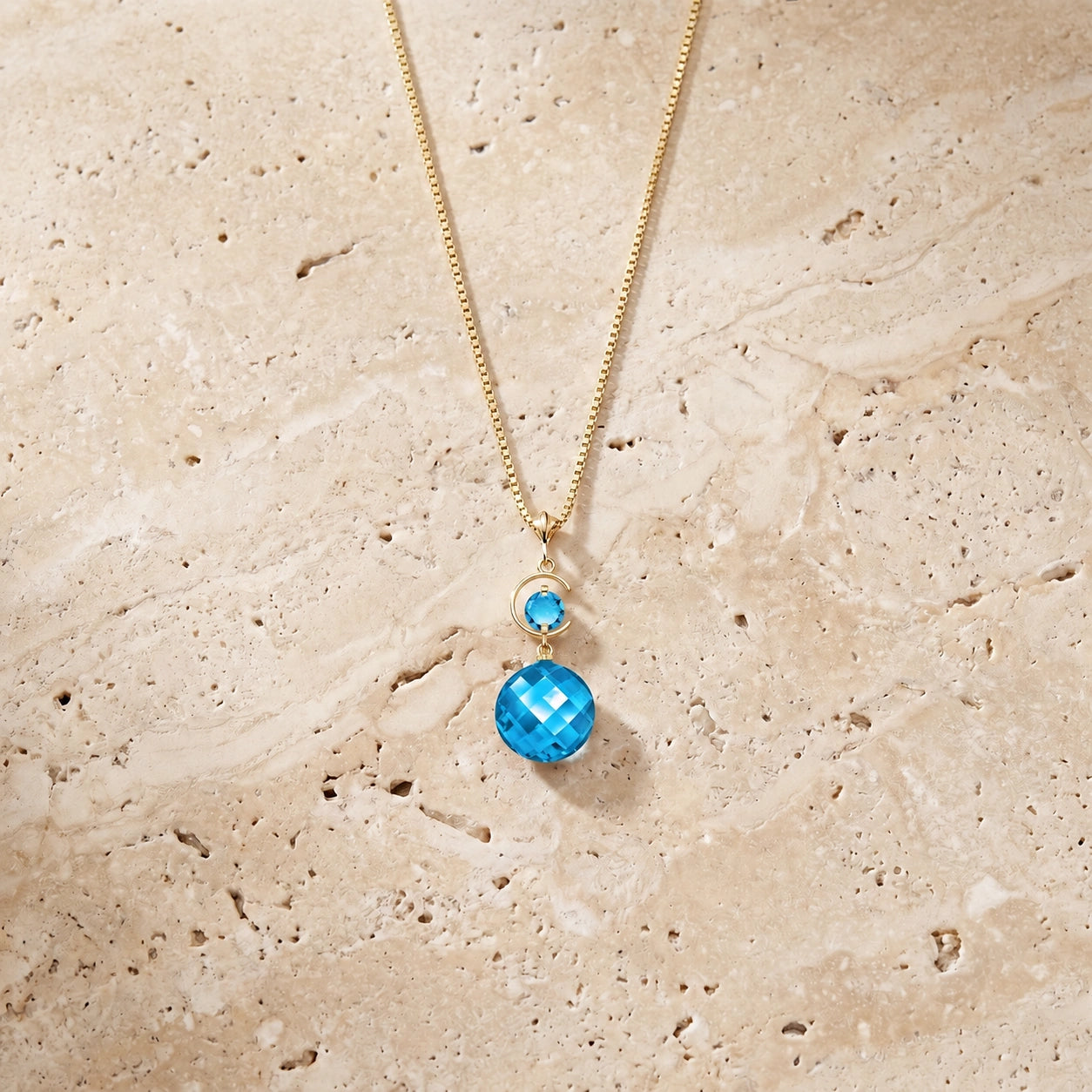 Yellow Gold Blue Topaz — Azzolina