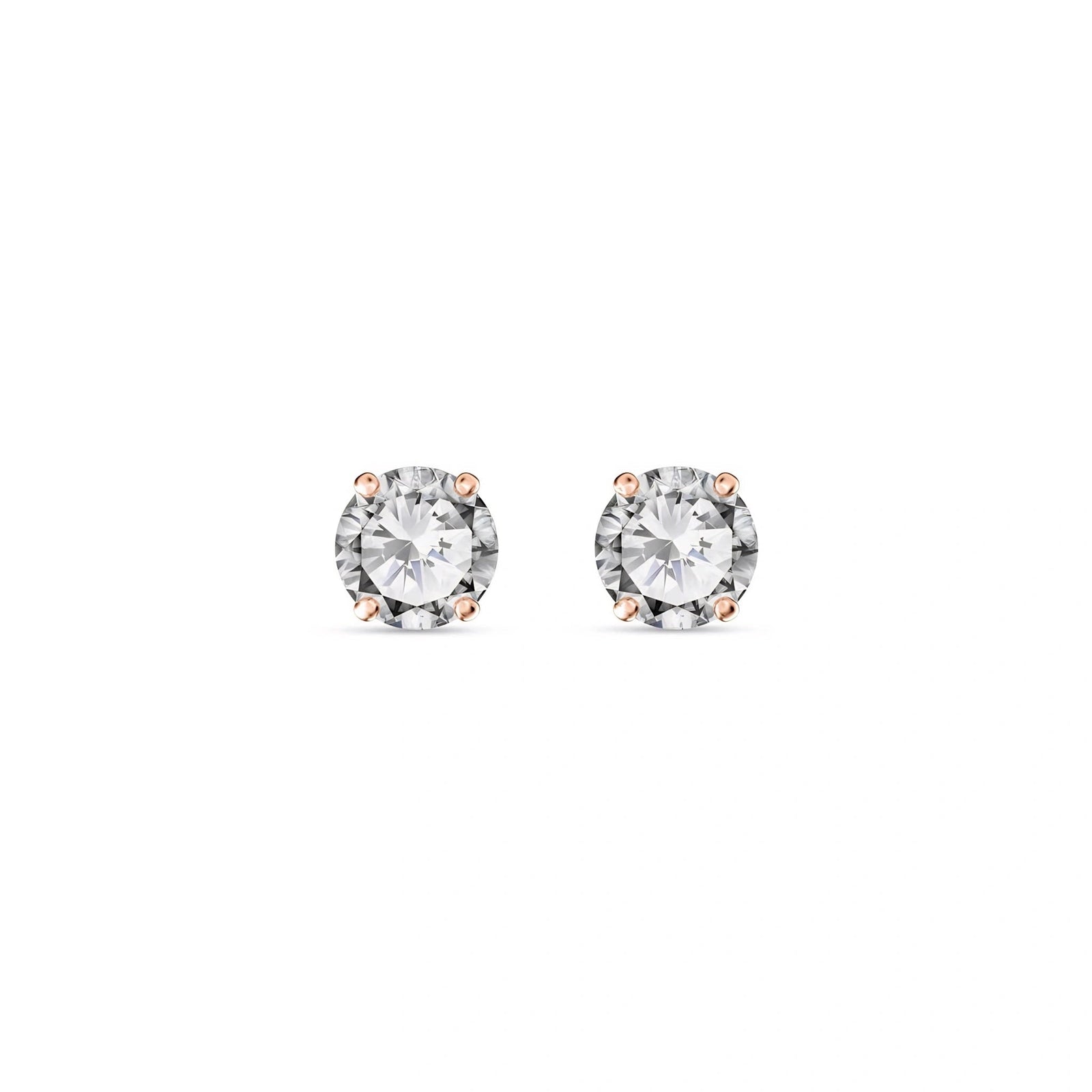 Rose Gold Stud Earrings Diamond 10K — Azzurra