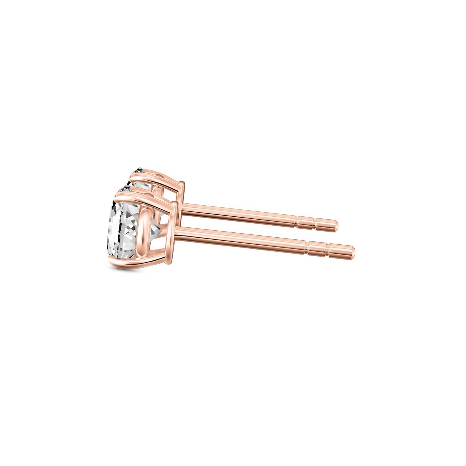 Rose Gold Stud Earrings Diamond 10K — Azzurra
