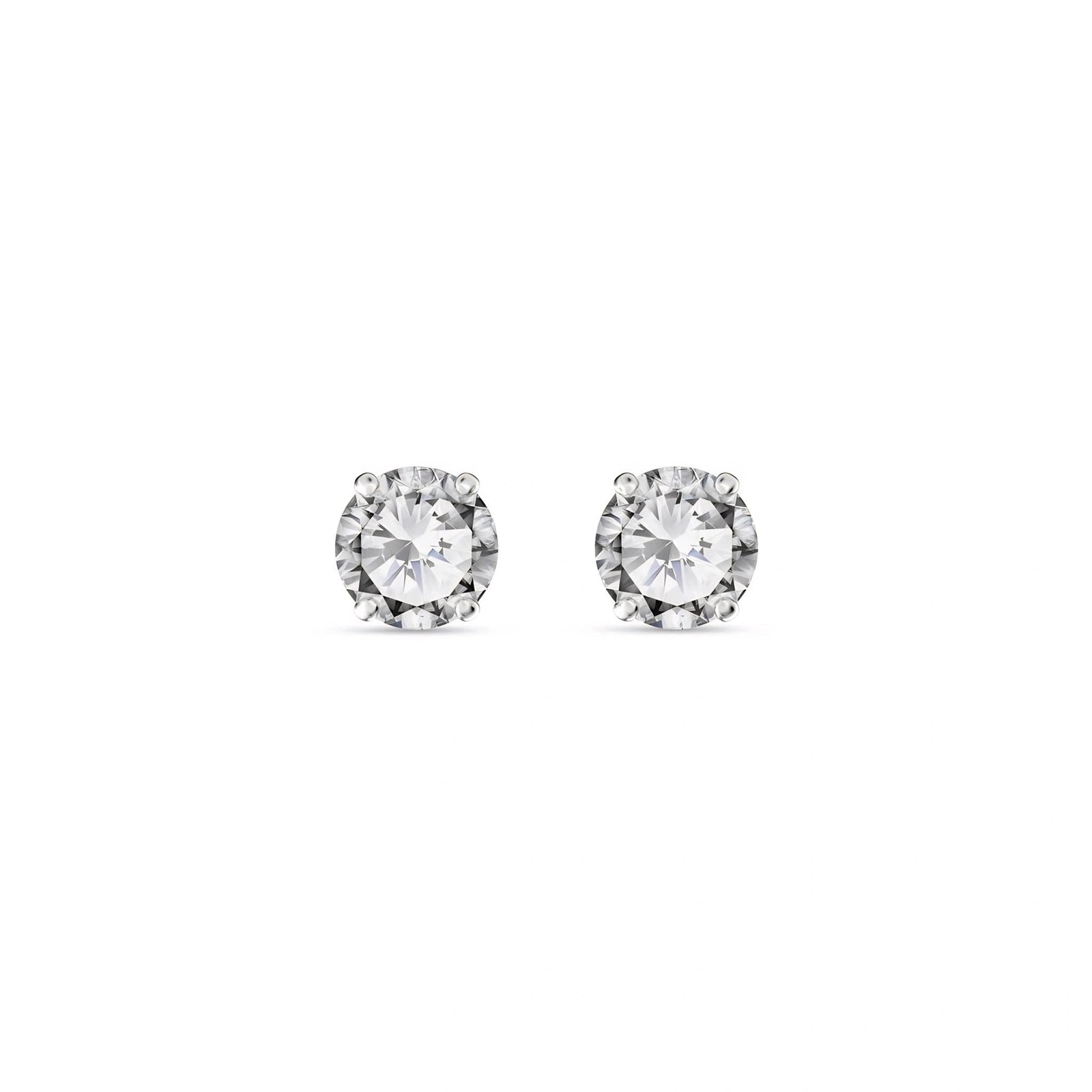White Gold Stud Earrings Diamond 10K — Azzurra