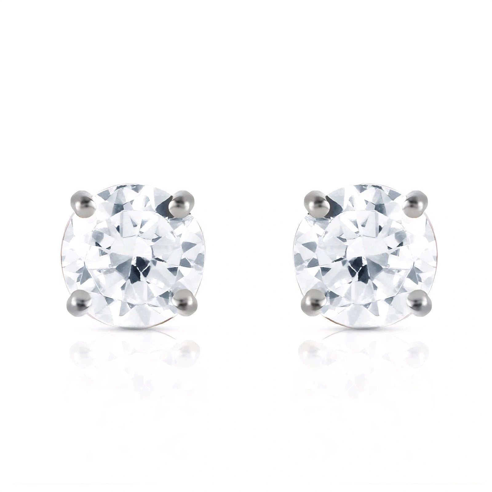 White Gold Stud Earrings Diamond 10K — Azzurra