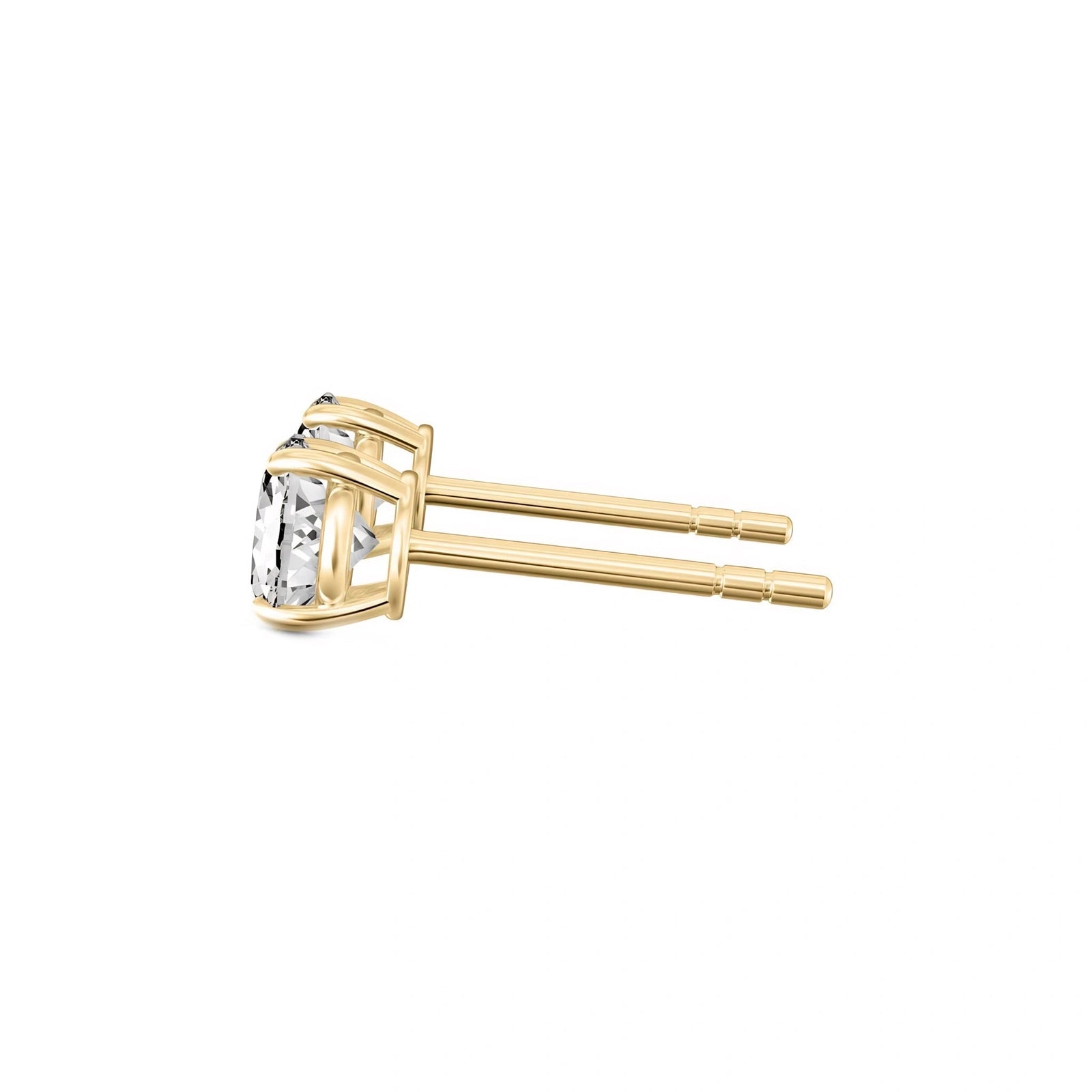 Yellow Gold Stud Earrings Diamond 10K — Azzurra