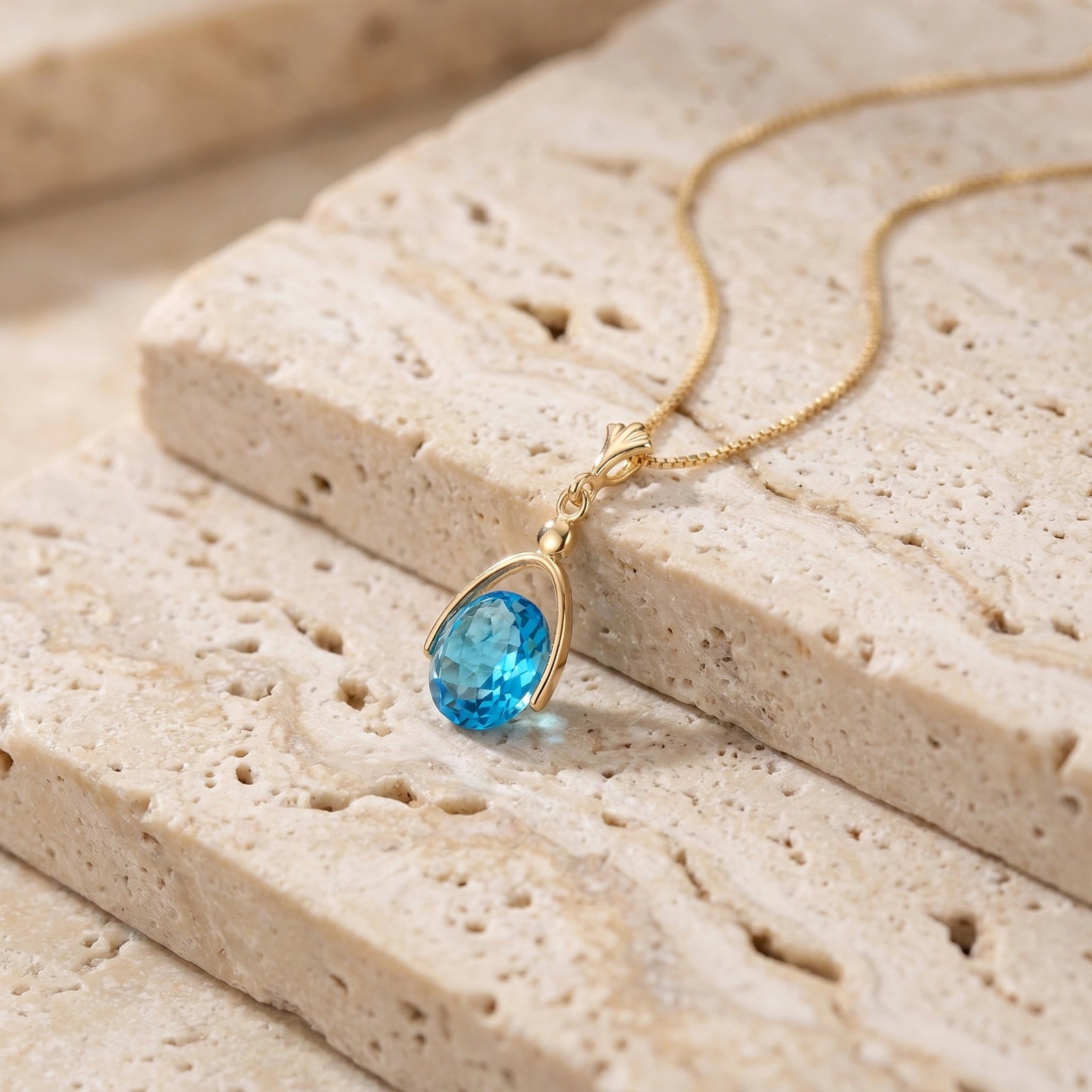 Yellow Gold Blue Topaz — Rosanna