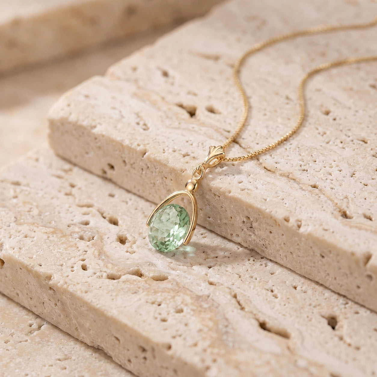 Yellow Gold Green Amethyst — Rosanna