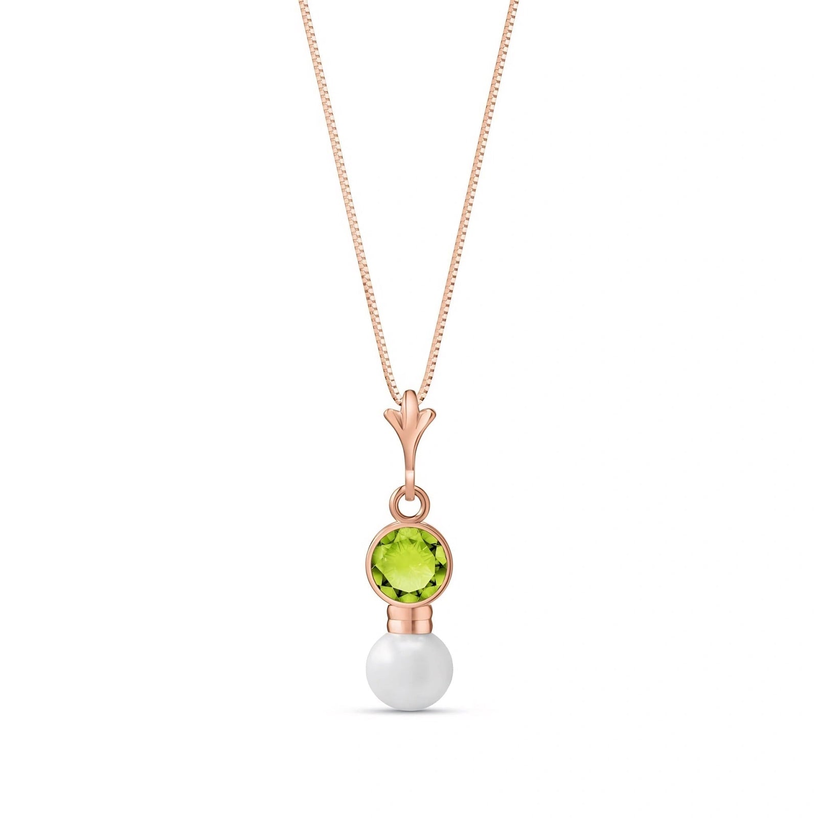 Rose Gold Rose Necklace Blue Topaz 10K — Laura