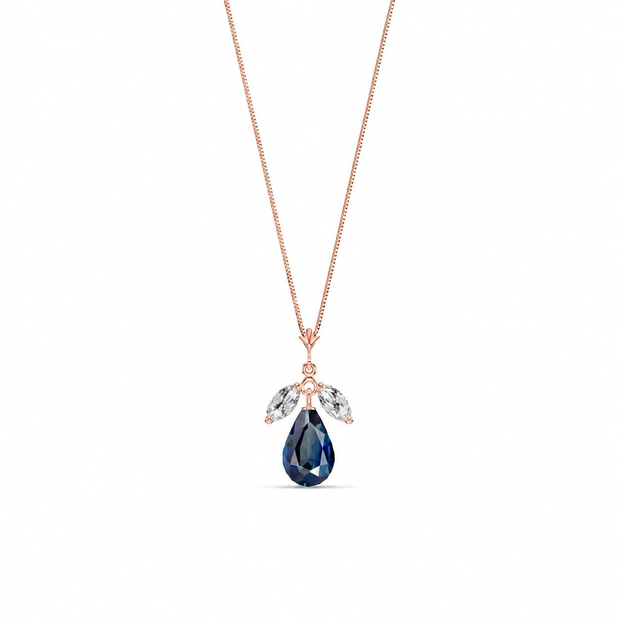 Rose Gold Necklace Emerald 10K — Laura