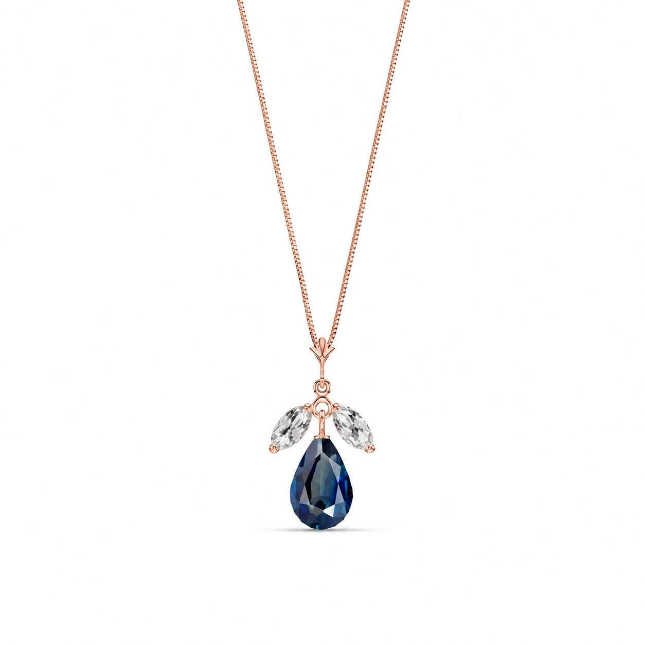 Rose Gold Necklace Emerald 10K — Laura