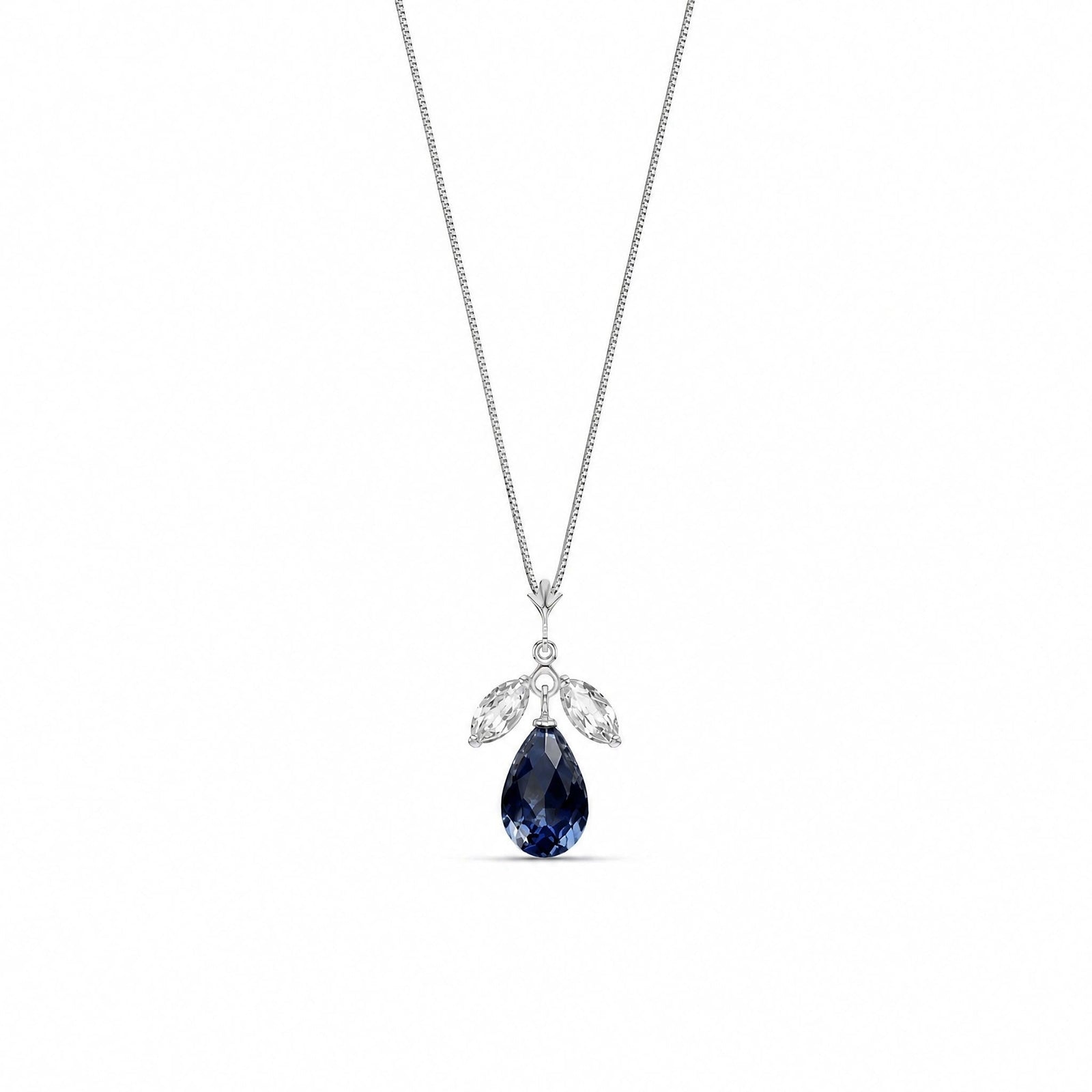 White Gold Necklace Emerald 10K — Laura