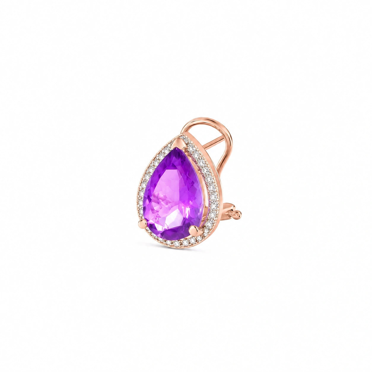 Rose Gold Earrings Amethyst 10K — Bettina