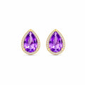 Yellow Gold Earrings Amethyst 10K — Bettina