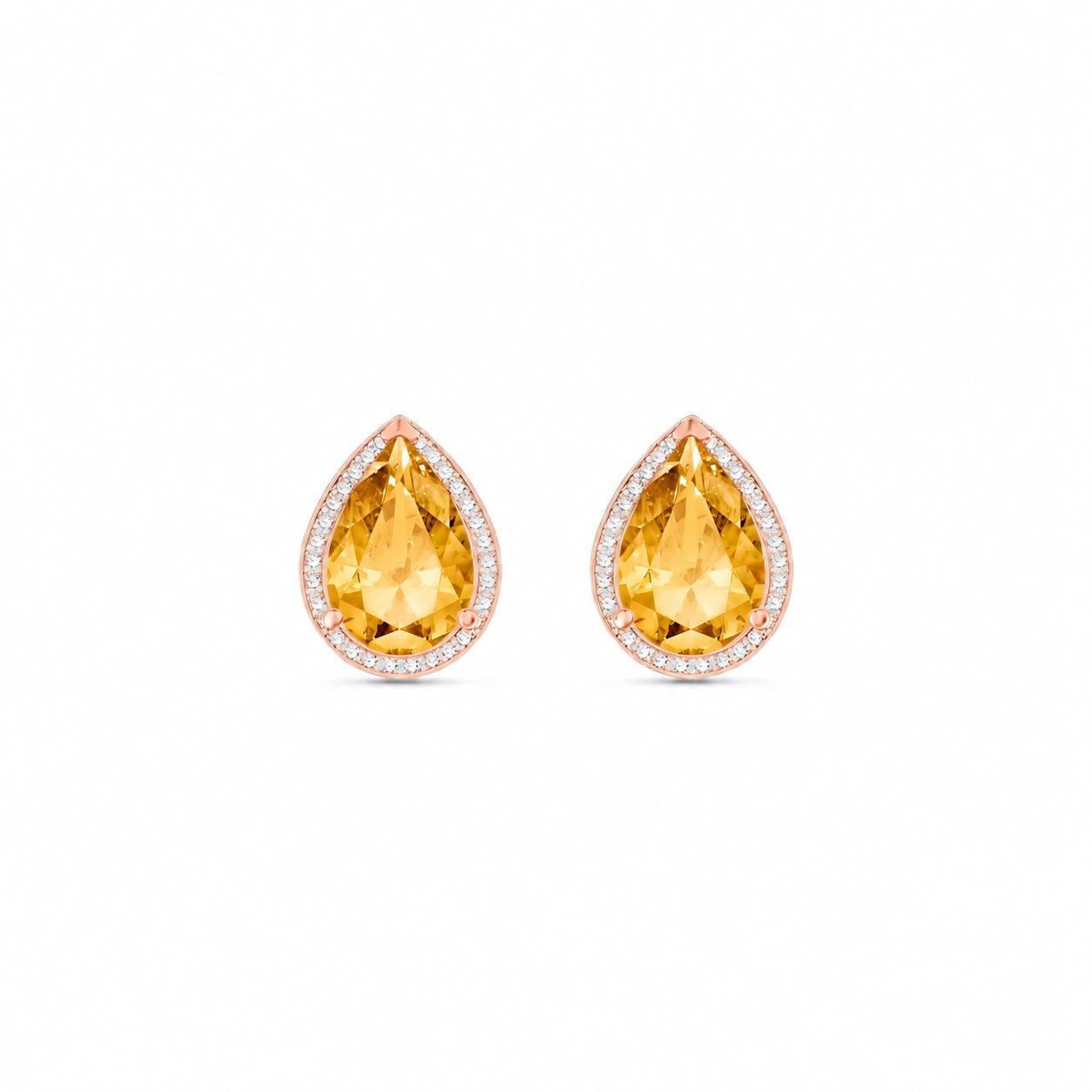Rose Gold Earrings Citrine 10K — Bettina