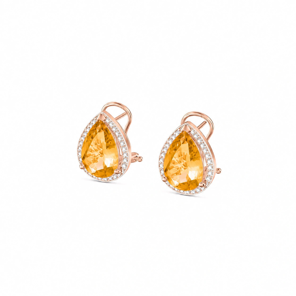 Rose Gold Earrings Citrine 10K — Bettina