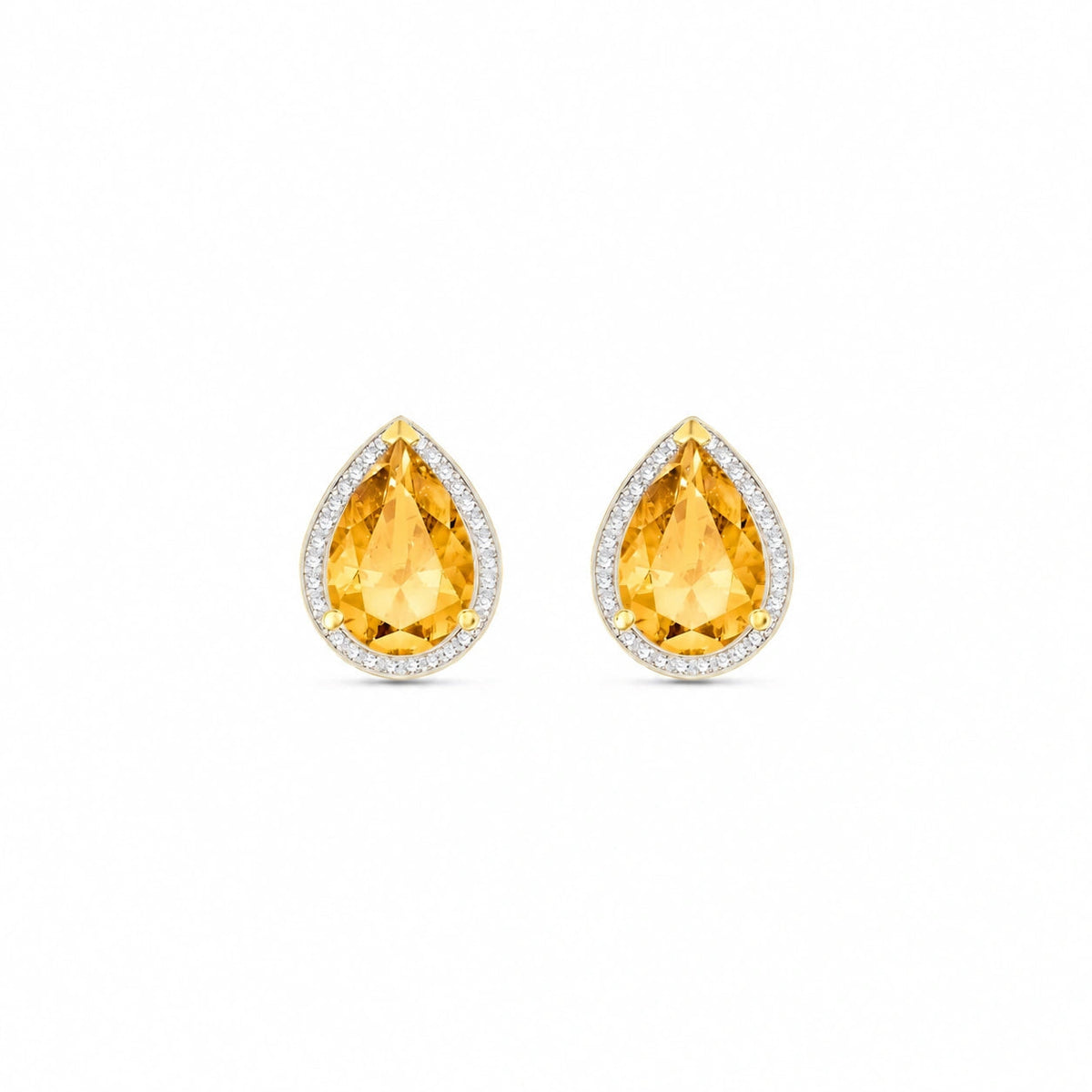 Yellow Gold Earrings Citrine 10K — Bettina