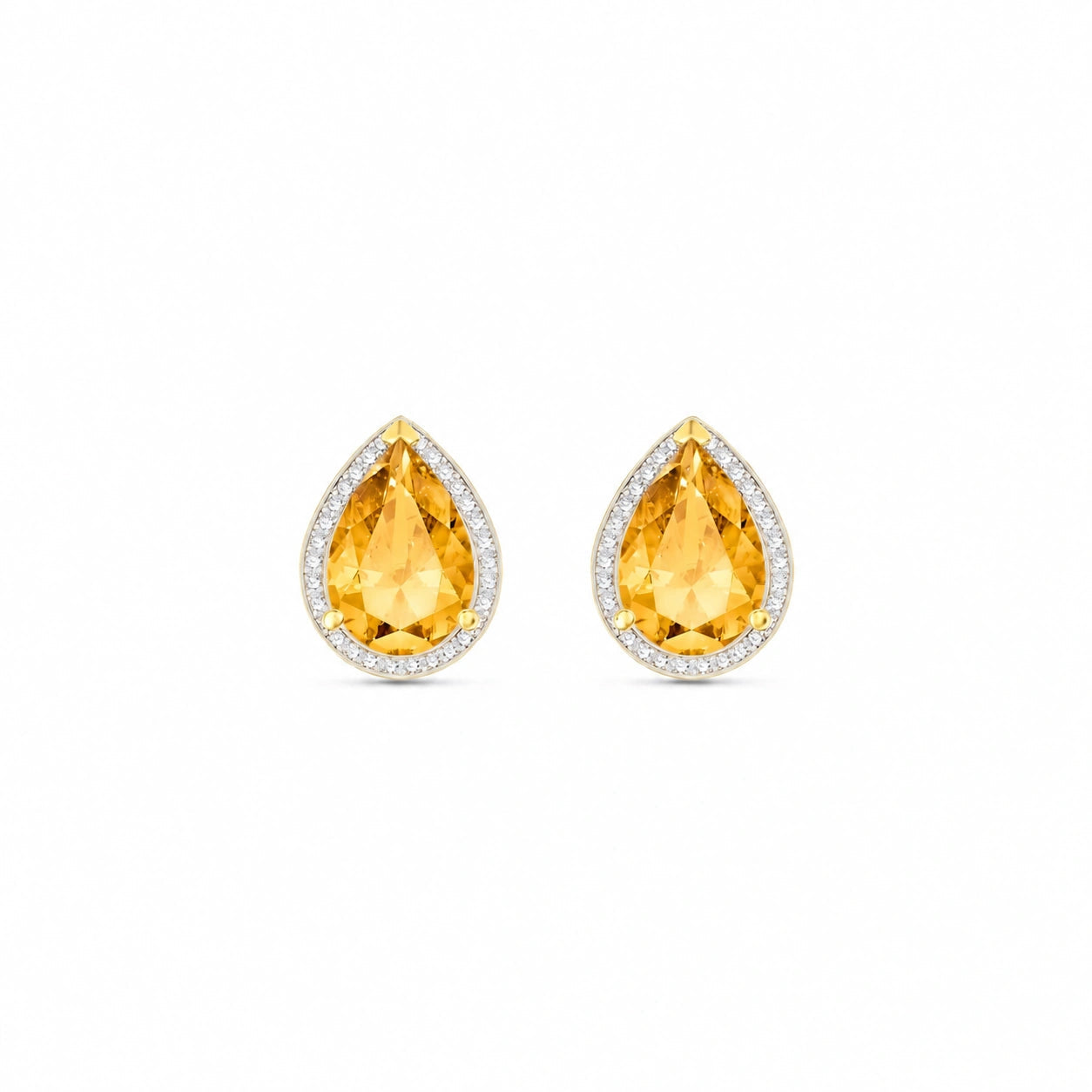 Yellow Gold Earrings Citrine 10K — Bettina