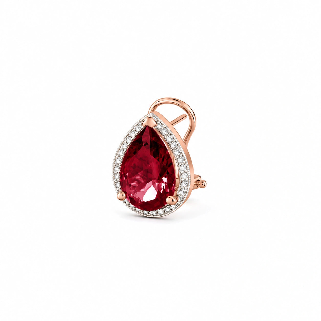 Rose Gold Earrings Garnet 10K — Bettina