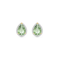 Yellow Gold Earrings Green Amethyst 10K — Bettina