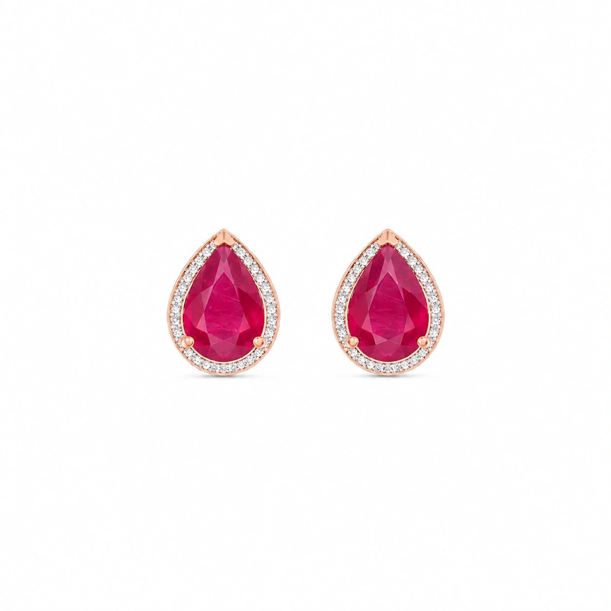 Rose Gold Earrings Ruby 10K — Bettina